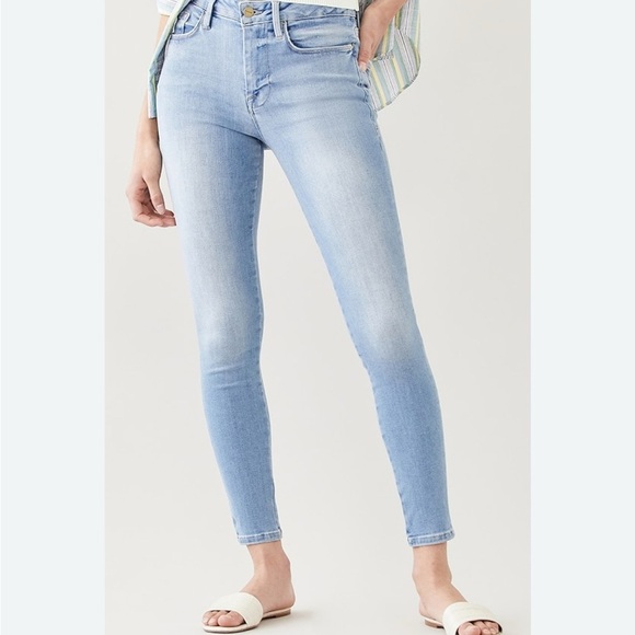 FRAME Le Skinny De Jeanne Raw Hem Crop Skinny Jeans In Jerome - Picture 1 of 7